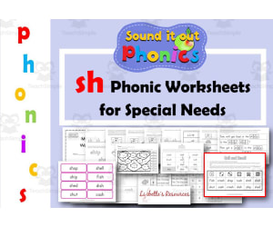 SH Phonic Worksheets for Early Years/Intervention/dyslexia