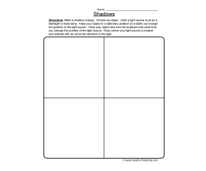 Shadows Movement Worksheet
