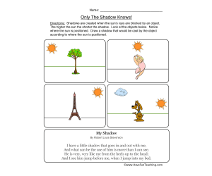 Shadows Worksheet