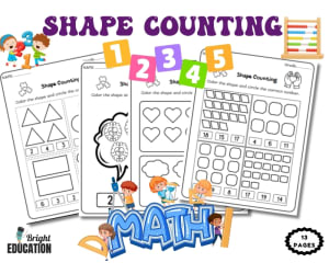 Shape Counting Worksheets | Count, Color & Identify Shapes Math