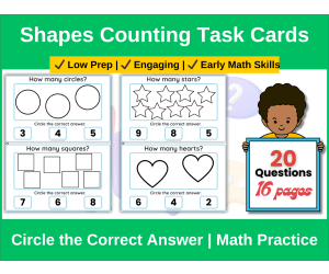 Shapes Counting Task Cards | Early Math Circle Activity