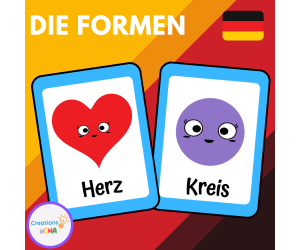 Shapes Flashcards in German.