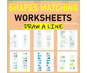 Shapes Matching Worksheets | DRAW A LINE