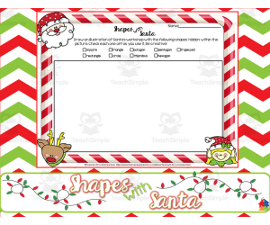 Shapes with Santa Math Activity