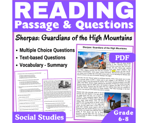 Sherpas in Nepal: Social Studies Reading Comprehension Passage (PDF)