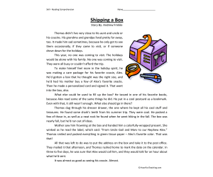 Shipping a Box Reading Comprehension Worksheet