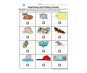 Short A Beginning and Ending Sounds Worksheet