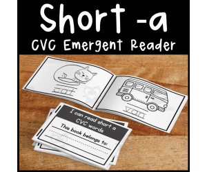 Short a CVC words emergent reader