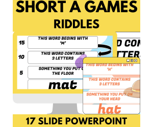Short A: Letters Phonics Games and Activities - Riddle Time