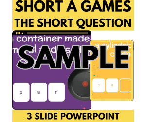 Short A: Sample Phonics Games and Activities - The Short Question