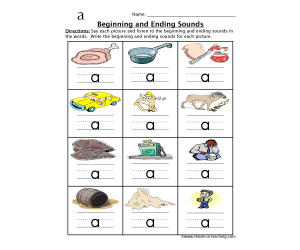 Short A Words Beginning and Ending Sounds Worksheet