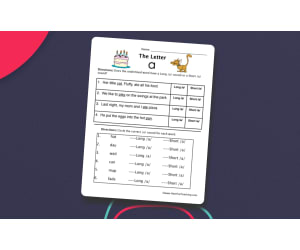 Short and Long Vowel A Worksheet