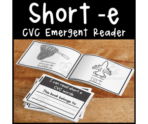 Short e CVC words emergent reader