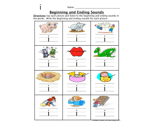Short I Beginning and Ending Sounds Worksheet