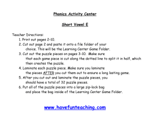 Short Vowel E Puzzle