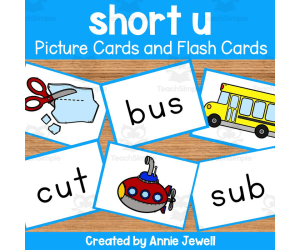 Short Vowel Flash Cards and Picture Cards - Short u