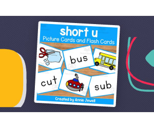 Short Vowel Flash Cards and Picture Cards - Short u