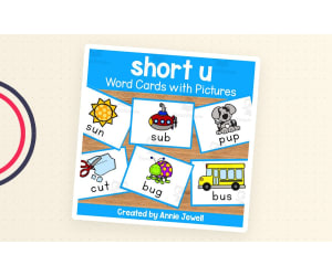 Short Vowel Flash Cards with Pictures - Short u