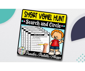Short Vowel Hunt - Search and Circle ( a,e,i,o,u)