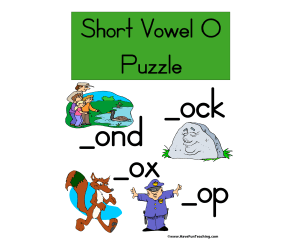 Short Vowel O Puzzle