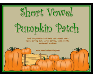 Short Vowel Pumpkin Patch Activity