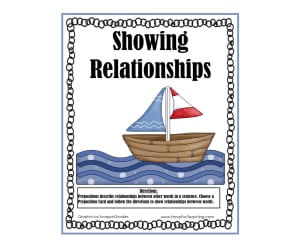 Showing Relationships Prepositions Activity