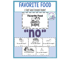 Sight Word Emergent Reader: Favorite Food Printable Booklet | "no" sight word
