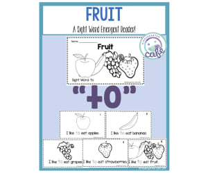 Sight Word Emergent Reader: Fruit Printable Booklet | "to" sight word