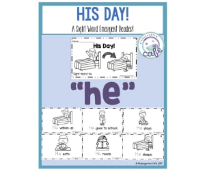 Sight Word Emergent Reader: His Day Printable Booklet | "he" sight word