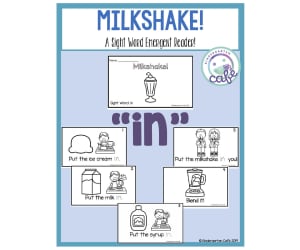 Sight Word Emergent Reader: Milkshake Printable Booklet | "in" sight word
