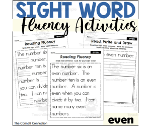Sight Word Fluency Packet - even