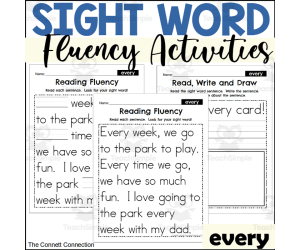 Sight Word Fluency Packet - every