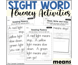 Sight Word Fluency Packet - means