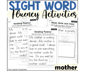 Sight Word Fluency Packet - mother