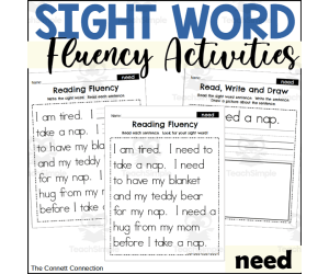 Sight Word Fluency Packet - need