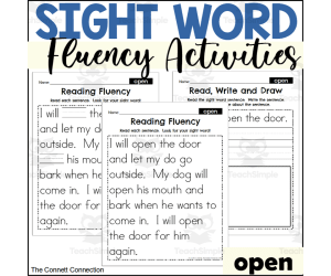 Sight Word Fluency Packet - open