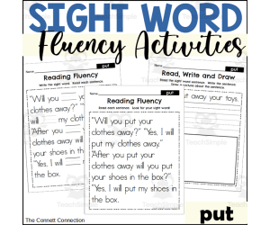Sight Word Fluency Packet - put
