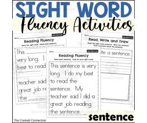 Sight Word Fluency Packet - sentence