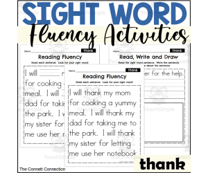 Sight Word Fluency Packet - thank