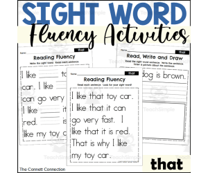 Sight Word Fluency Packet - that