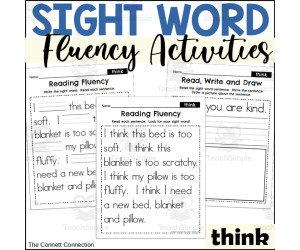 Sight Word Fluency Packet - think