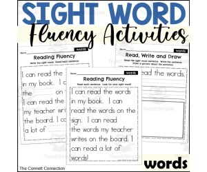 Sight Word Fluency Packet - words