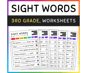Sight Word Sentences, Fill in the Blanks, 3rd Grade - SET 7