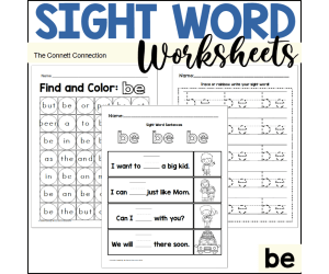 Sight Word Worksheets: be