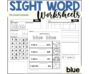 Sight Word Worksheets: blue