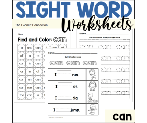 Sight Word Worksheets: can