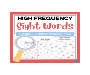 Sight Words Find and Color