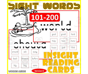Sight Words Flash Cards 101-200 version 6 VISUAL CLOSURE