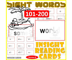Sight Words Flash Cards 101-200 version 8 VISUAL FORM CONSTANCY