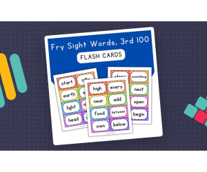 Sight Words Flash Cards, Fry's 3rd 100, Sight Word Practice & Fluency
